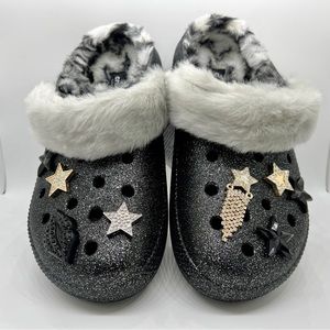 Crocs Classic Lined Disco Glitter Clog sz 8W